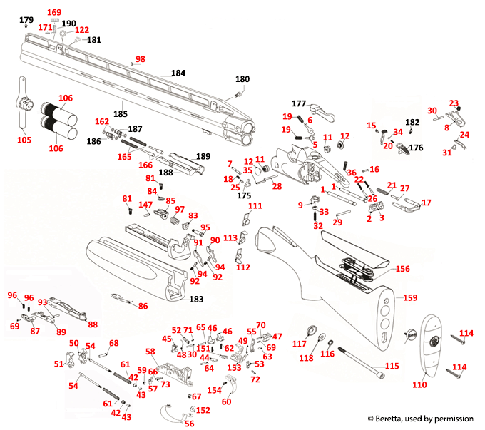 Beretta® 692 Trap Schematic - Brownells UK