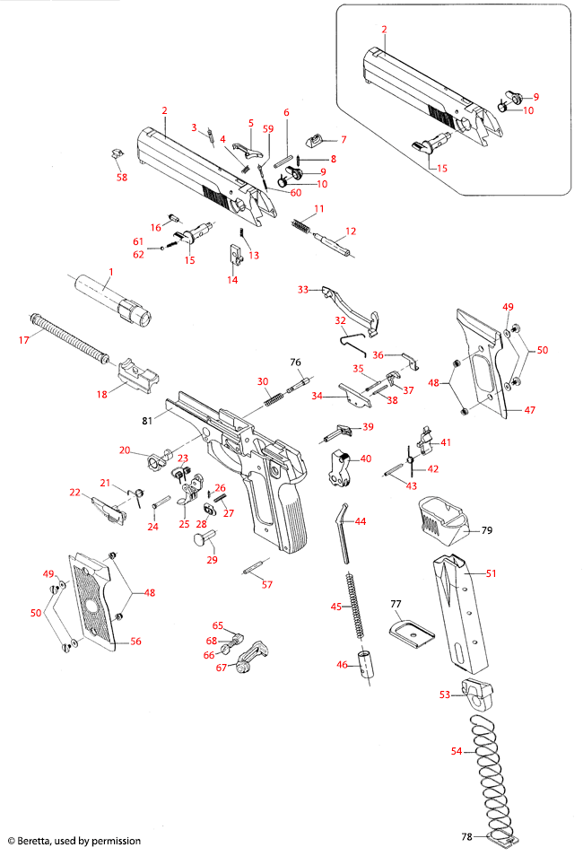 Beretta® 8000 Schematic - Brownells UK