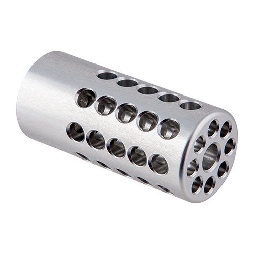 1/2x28 TPI Silver Aluminum Skeleton Muzzle Brake Compensator for