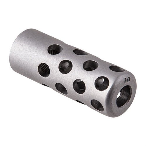 GENTRY CUSTOM QUIET MUZZLE BRAKE 30 CALIBER 1/2-28 STEEL SILVER ...