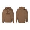 BROWNELLS MENS SADDLE BROWN HOODIE W/ BOX LOGO XL